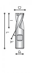 Фреза твердосплавная концевая двузубая средней длины Carmon CL11HM DIN 6527L 6528