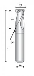 Фреза твердосплавная двузубая с цилиндрическим хвостовиком длинной серии Carmon CL12HM